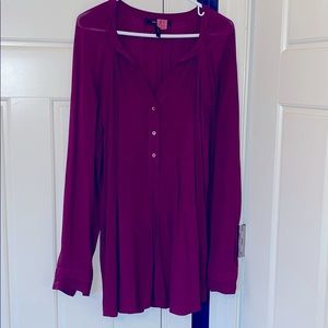 BCBG Burgundy Tunic Top
